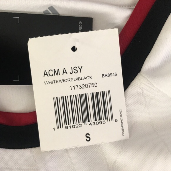 ac milan authentic white jersey size small men’s - Picture 3 of 8